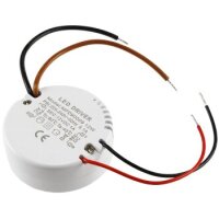 LED-Trafo "CT-12E-V2R", 0,5-12W rund Ein 220-240V, Aus 12V= Konstantspannung