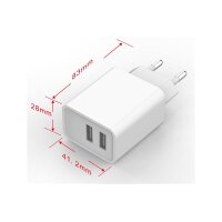 Stecker-Netzteil mit USB "CTN-0520 Duo" Aus 5V=, 2x1/1x2A, 10W
