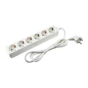 Schutzkontakt-Steckdosenleiste 6-fach 3500W, 1,4m Kabel,...