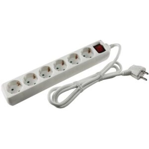 Schutzkontakt-Steckdosenleiste 6-fach 3600W, 1,4mKabel,...
