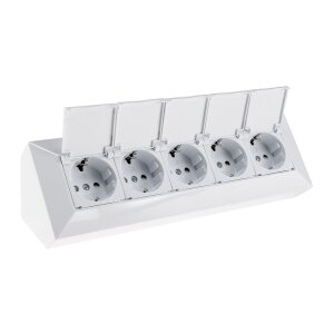 5-fach Steckdosenblock, weiß 250V~/ 16A,...