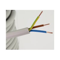 Stromleitung "NYM-J", 50m, isoliert 3G2,5, grau, Außen-Ø 8,2mm, Ring