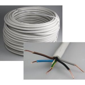 Stromleitung "NYM-J", 50m, isoliert 5G2,5,...