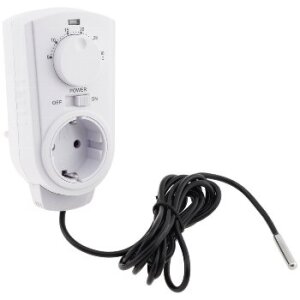 Steckdosen-Thermostat "ST-50" ana EXT 5-30°C, 230V, 2m Kabel + Außenfühler