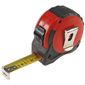 Rollen-Maßband, 5m mit Aufroller und Gürtelclip
