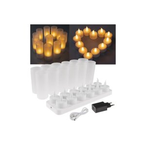 LED Teelichter 12er Set flackernd mit Batterie –...