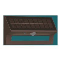 LED Solar Wandleuchte SWL-AS400, IP44, PIR, 400lm, warmweiß 3000K