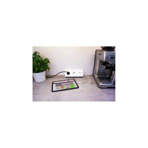 McPower Flair Steckdosenblock, 2× Schuko + 2× USB, Aufputz, weiß, 230V/16A