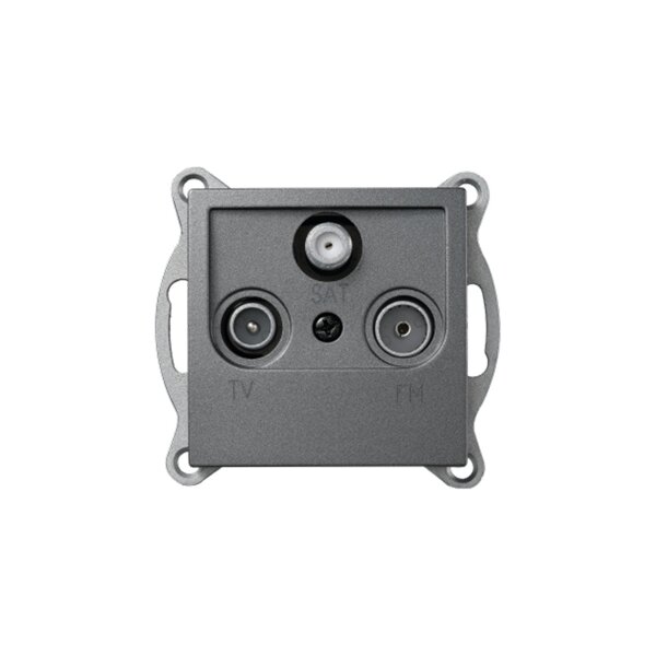 Antennendose McPower „Flair“ anthrazit – TV/SAT/FM, UP, 81mm