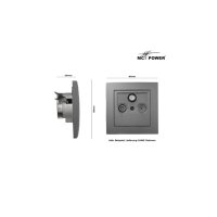 Antennendose McPower „Flair“ anthrazit – TV/SAT/FM, UP, 81mm