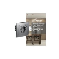 McPower „Flair“ Steckdose mit 2x USB anthrazit – 250V~/16A, 5V/2,1A UP