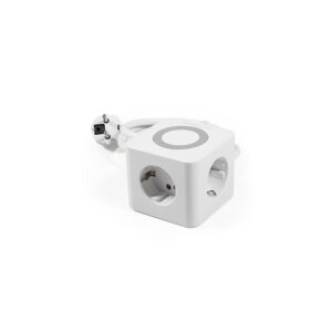 McPower Tischsteckdose BW-03 mit USB, USB-C & QI-Lader