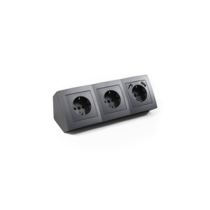 McPower Flair 3-fach Steckdosenblock mit USB anthrazit |...
