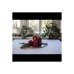 4er Set LED STUMPENKERZE FLAMME Rot 9,5 - 17cm Adventskranz
