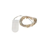 LED Draht-Lichterkette McShine "Micro" – 50 warmweiße LEDs, 5 m, Batteriebetrieb