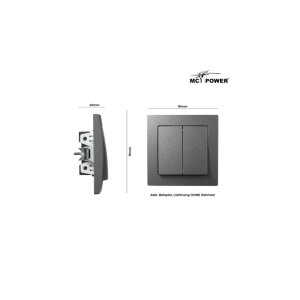 McPower Flair Jalousie-Taster anthrazit – 250V~/10A, UP, Hoch/Runter