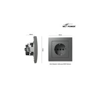 McPower Flair Schutzkontakt-Steckdose UP anthrazit mit Einsteckschutz | 250V/16A