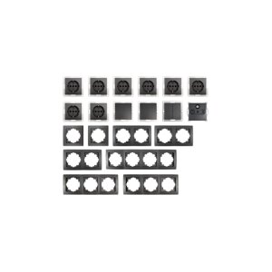 McPower Flair Wohnlandschaft Set 20-teilig Anthrazit | Schalter & Steckdosen