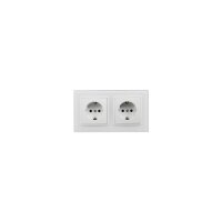 Steckdosen Set McPower Flair „Beginner 2S-Style“, weiß + Glasrahmen – 3-teilig
