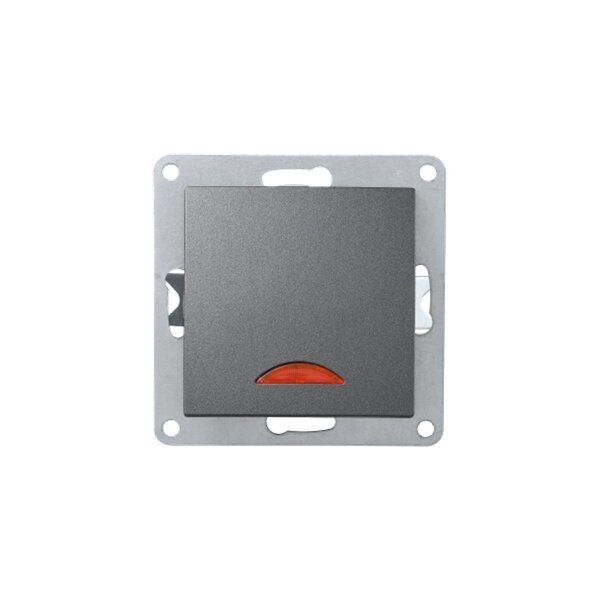 McPower Flair Schalter anthrazit mit Kontroll-Leuchte – 250V~/10A, Unterputz