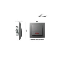 McPower Flair Schalter anthrazit mit Kontroll-Leuchte – 250V~/10A, Unterputz