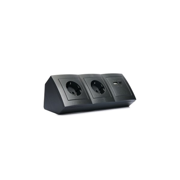 McPower Steckdosenblock "Flair" 3-fach USB-C/A, anthrazit