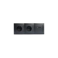McPower Steckdosenblock "Flair" 3-fach USB-C/A, anthrazit