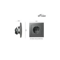 McPower „Flair“ Steckdose anthrazit – 250V~/16A, Steckanschluss