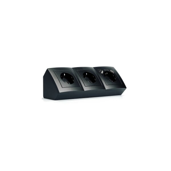 McPower Steckdosenblock "Flair" 3-fach USB-C/A, schwarz