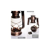 LED-Laterne McShine "Retro" – warmweiß, dimmbar, Batteriebetrieb, 23,5 cm