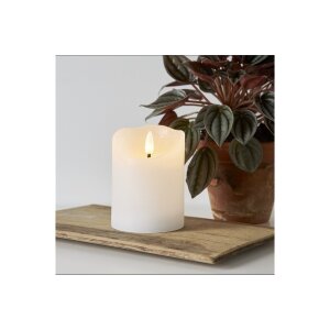 LED-Wachskerze Flamme Serie – 10 cm, Weiß,...