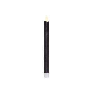 LED LEUCHTERKERZE X2 FLAMME schwarz 24,5cm hoch