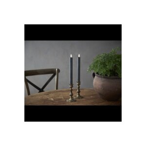 LED LEUCHTERKERZE X2 FLAMME schwarz 24,5cm hoch