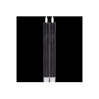 LED LEUCHTERKERZE X2 FLAMME schwarz 24,5cm hoch