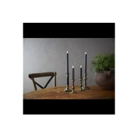 LED LEUCHTERKERZE X2 FLAMME schwarz 24,5cm hoch