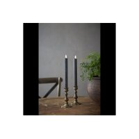 LED LEUCHTERKERZE X2 FLAMME schwarz 24,5cm hoch