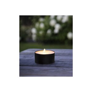 Fackelkerze LED Schwarz für Außen mit Timer – Naturgetreue Flamme, batteriebetrieben
