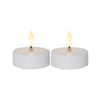 LED Teelichter 2er Pack Ø 58mm – Warmweiß mit Timerfunktion