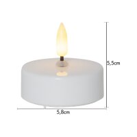 LED Teelichter 2er Pack Ø 58mm – Warmweiß mit Timerfunktion