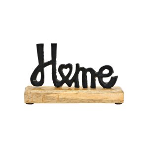 Schriftzug „Home“ auf Holzsockel –...