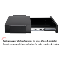 Unterbau-Schreibtischschublade Schwarz | 5 kg Tragkraft | Zur Untertischmontage