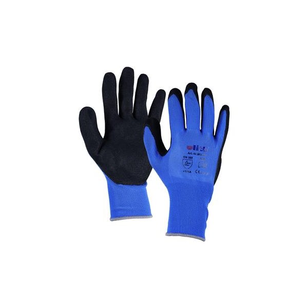 ULITH Montagehandschuhe – Feinstrick, Nitril, blau/schwarz, EN388, Größe 7–11