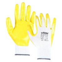ULITH Nitril-Feinstrickhandschuhe – weiß/gelb, CE CAT 2, EN388