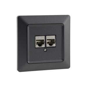 MILOS Netzwerkdose 2x CAT6 Anthrazit –...