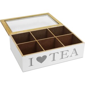Teebox "I Love Tea" – 6 Fächer,...