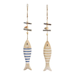 Maritimer Hänger Fisch aus Holz 2-fach –...