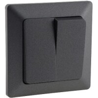 MILOS Serien-Schalter 2-fach, Anthrazit 250V~/ 10A, inkl. Rahmen, UP