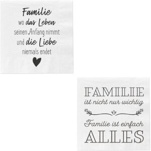 Servietten Familie 20er Pack – 33×33 cm...