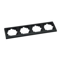 DELPHI 4-fach Rahmen Schwarz – glänzend, vertikal & horizontal montierbar