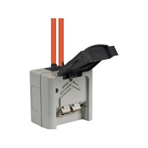 Aufputz-Feuchtraum Leergehäuse für 2 Keystone-Module, IP44 grau – passend für Netzwerkdosen